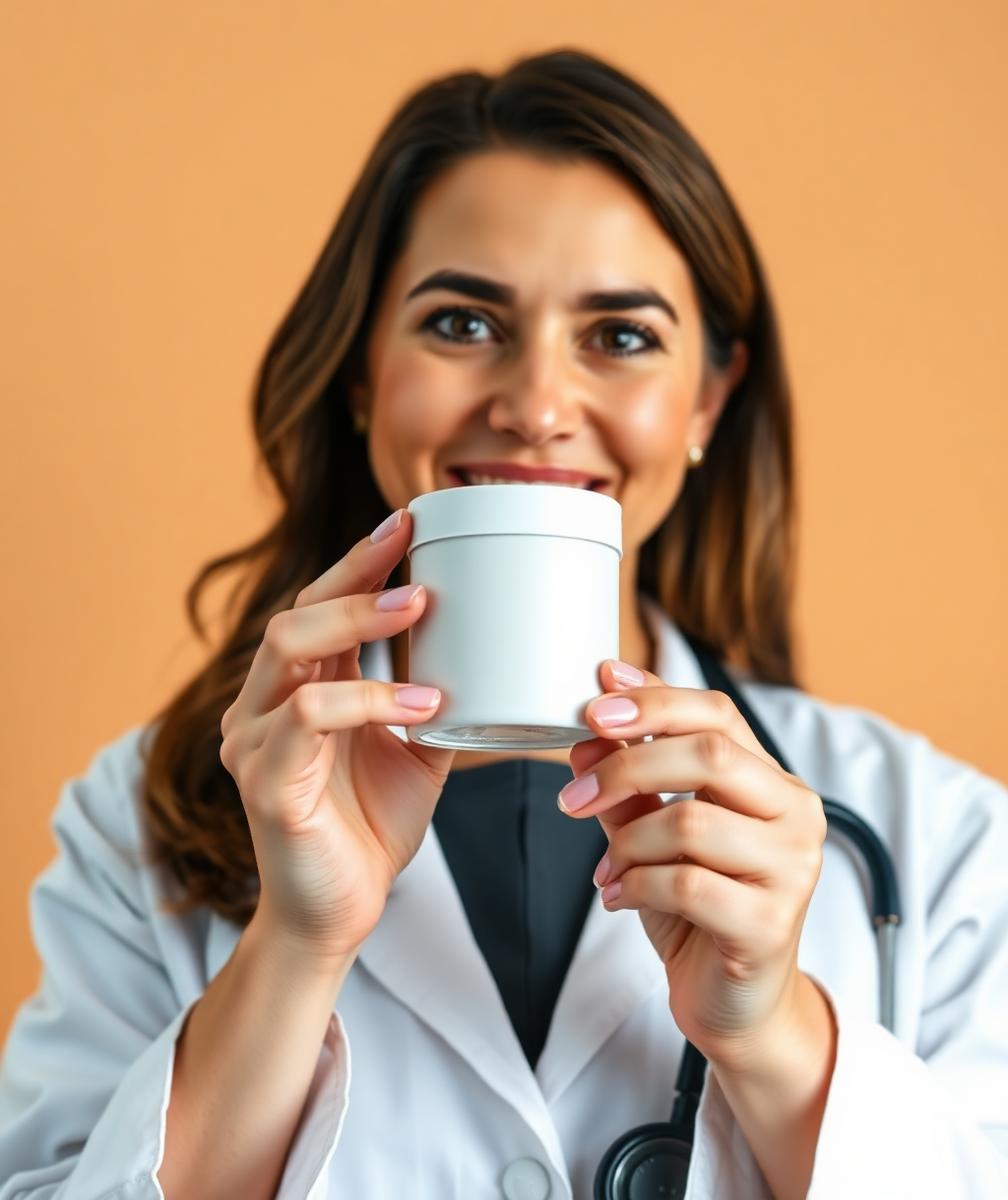 Thornhill's Pharmacy licensed pharmacist holding a small compounded topical cream jar