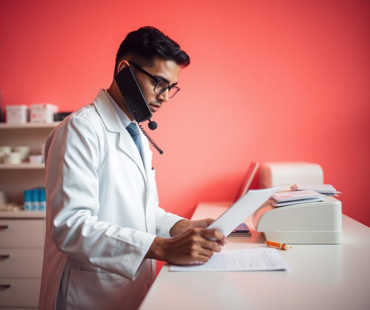 Thornhill's pharmacist on the phone reviewing a prescription with a referring provider's office